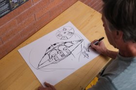 'Sport Model' Sketch - Hand Signed by Bob Lazar